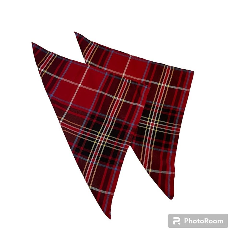 Ralph Lauren 100% Cotton Red Plaid Napkins (Set of 2) Preppy Holiday